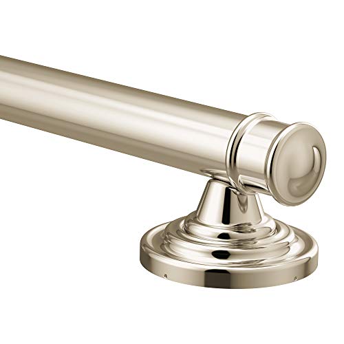 Moen YG6412NL Bathroom Safety 12-Inch Stainless Steel Traditional Bathroom Grab Bar, Polished Nickel - Image 2