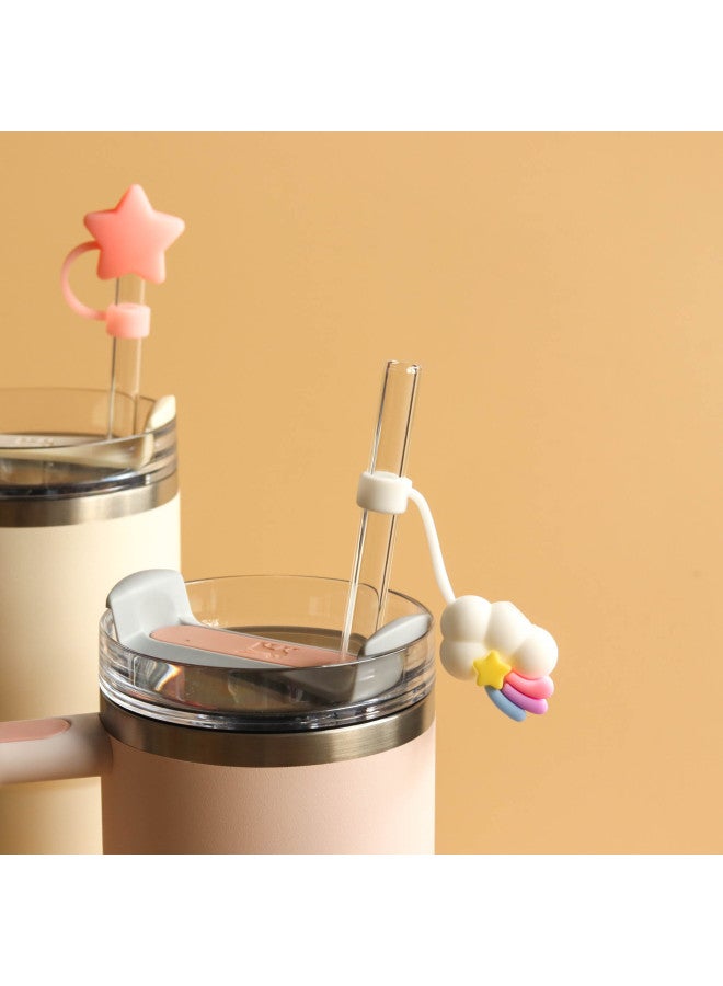 10mm Straw Plug Cover Cross-border Silicone Dust Cap Dust Plug Accessories Suitable For Stanley Water Cup Straw Cap Decoration-Color:10mm Pink Lotus-pure Silicone  - Image 3