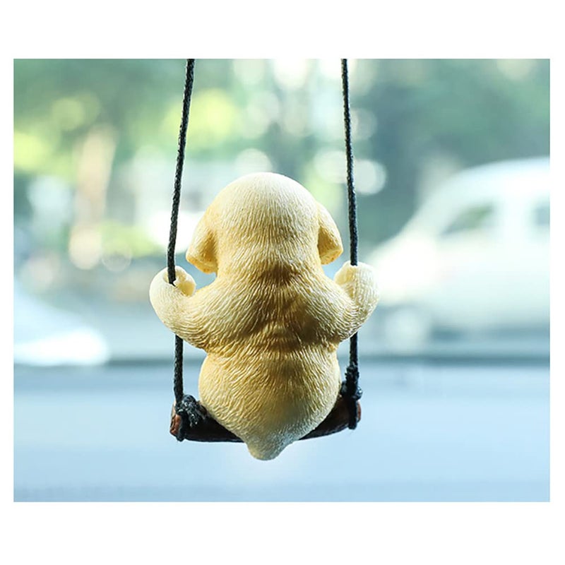 AMIORO Cute Swinging Dog Car Mirror Hanging Accessories Fun Interior Rearview Mirrors Decoration (Dog) - Image 4