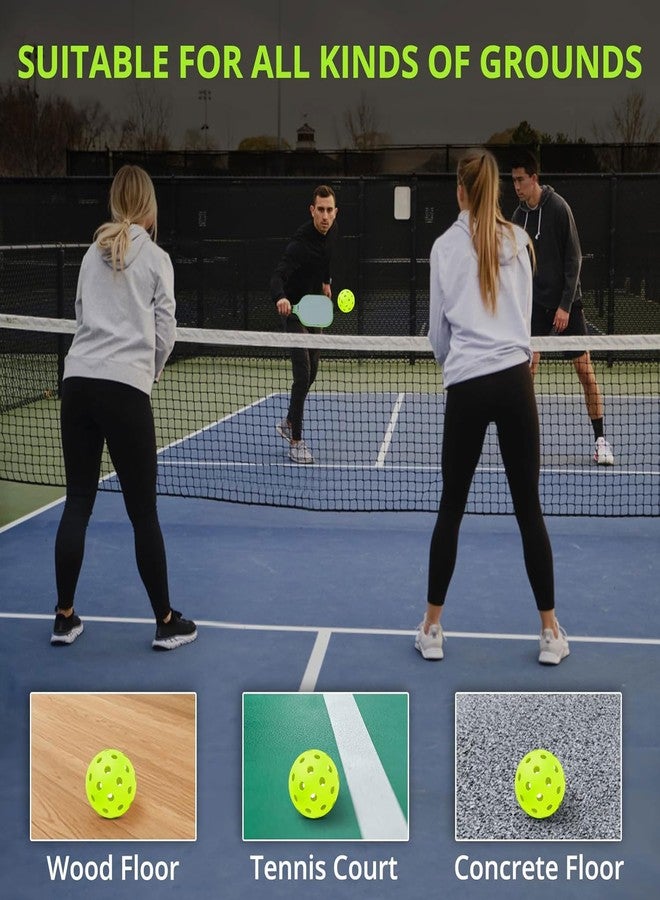 Massmot 40 Holes Outdoor Pickleball Balls, High Visibility and Bounce, All Style Pickleball Paddles & All Skill Levels (Fluorescent Green - Pack of 4) - Image 5