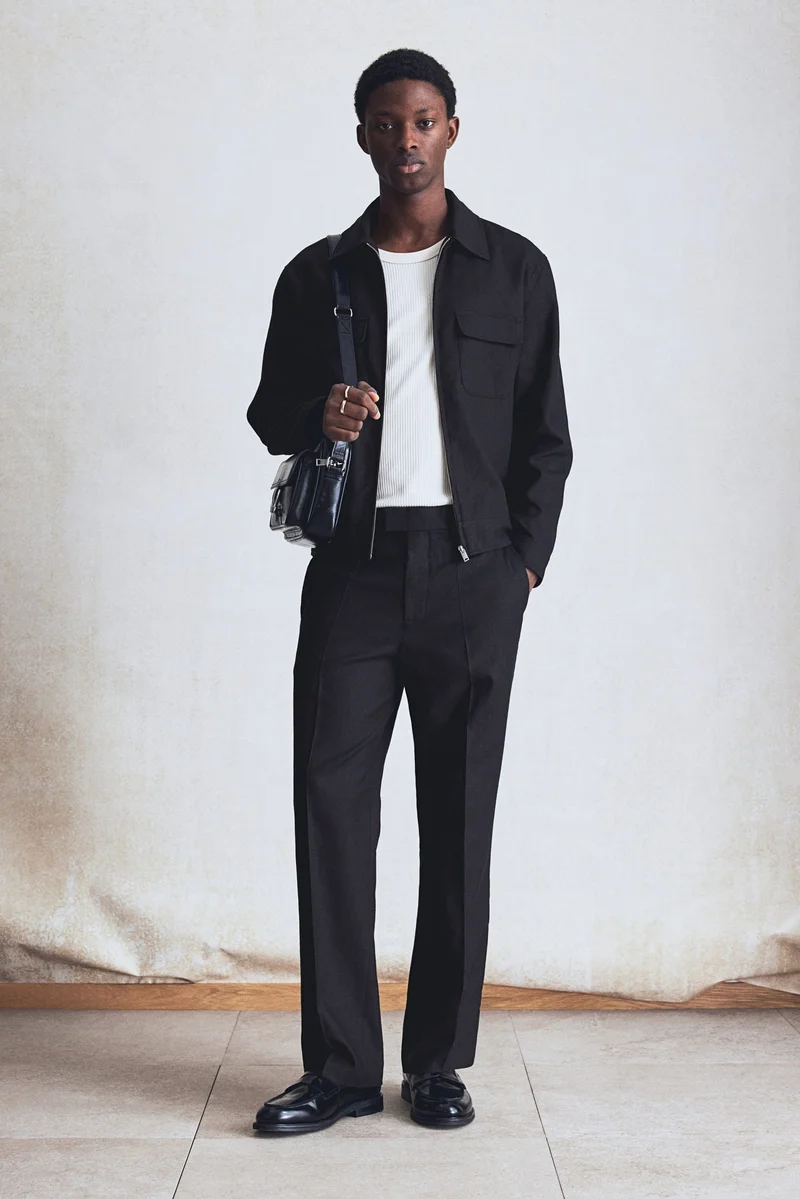 H&M Relaxed Fit Tailored linen-blend trousers