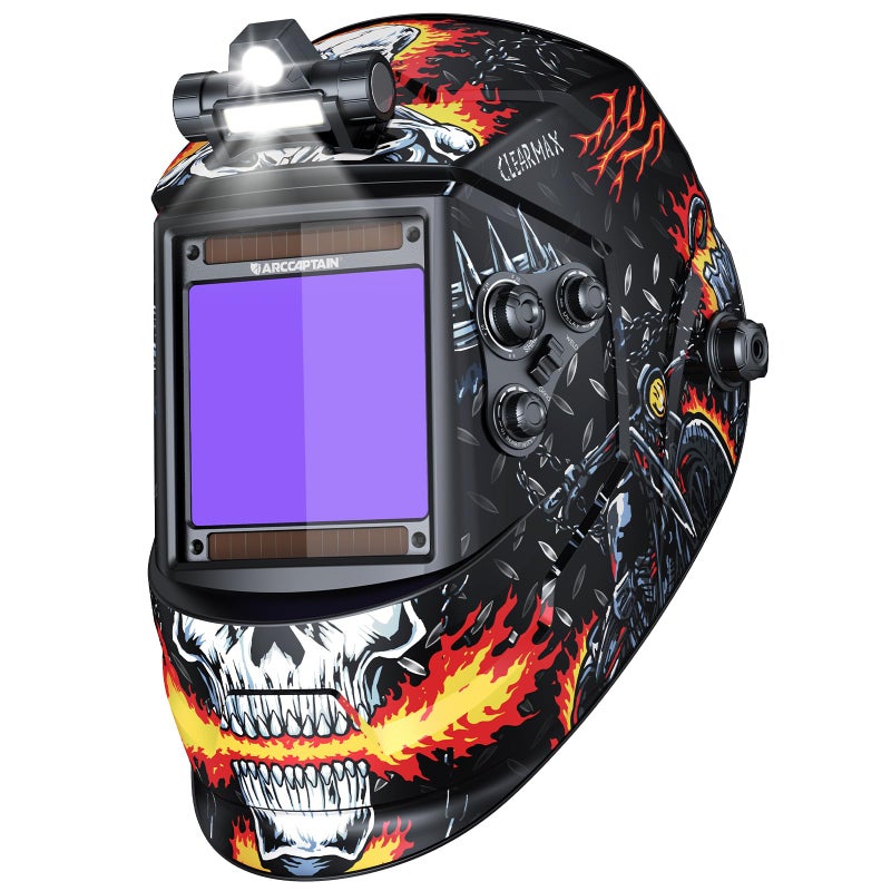 ARCCAPTAIN 394 x 366 Auto Darkening Welding Helmet Solar Powered True Color Welding Hood 1111 Top Optical Clarity Welder Helmet 4 Arc Sensor Wide Shade 459913 for Stick MIG TIG Cut - Image 2