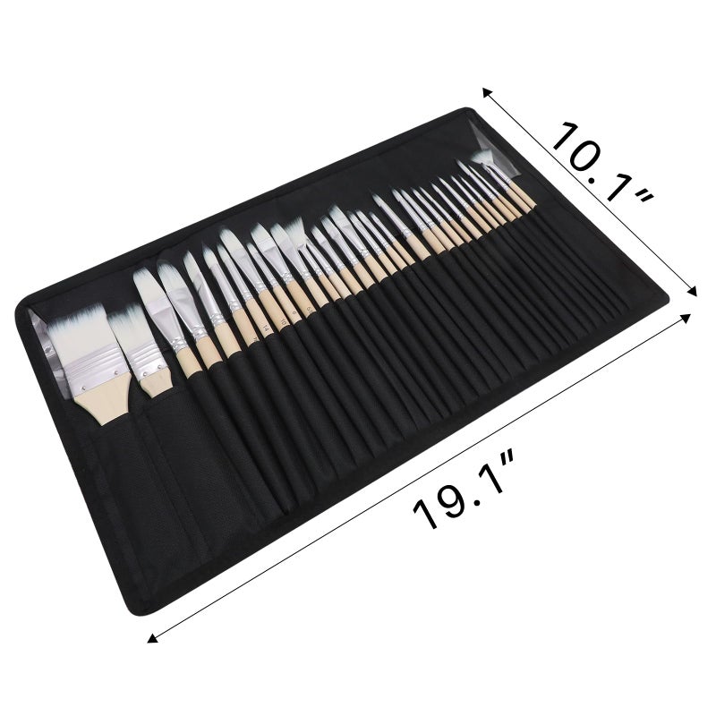 Artecho 32 PCS Paint Brushes for Acrylic Painting, Acrylic Paint Brushes for Oil, Watercolor, Acrylic, Gouache and Canvas Painting - Image 2