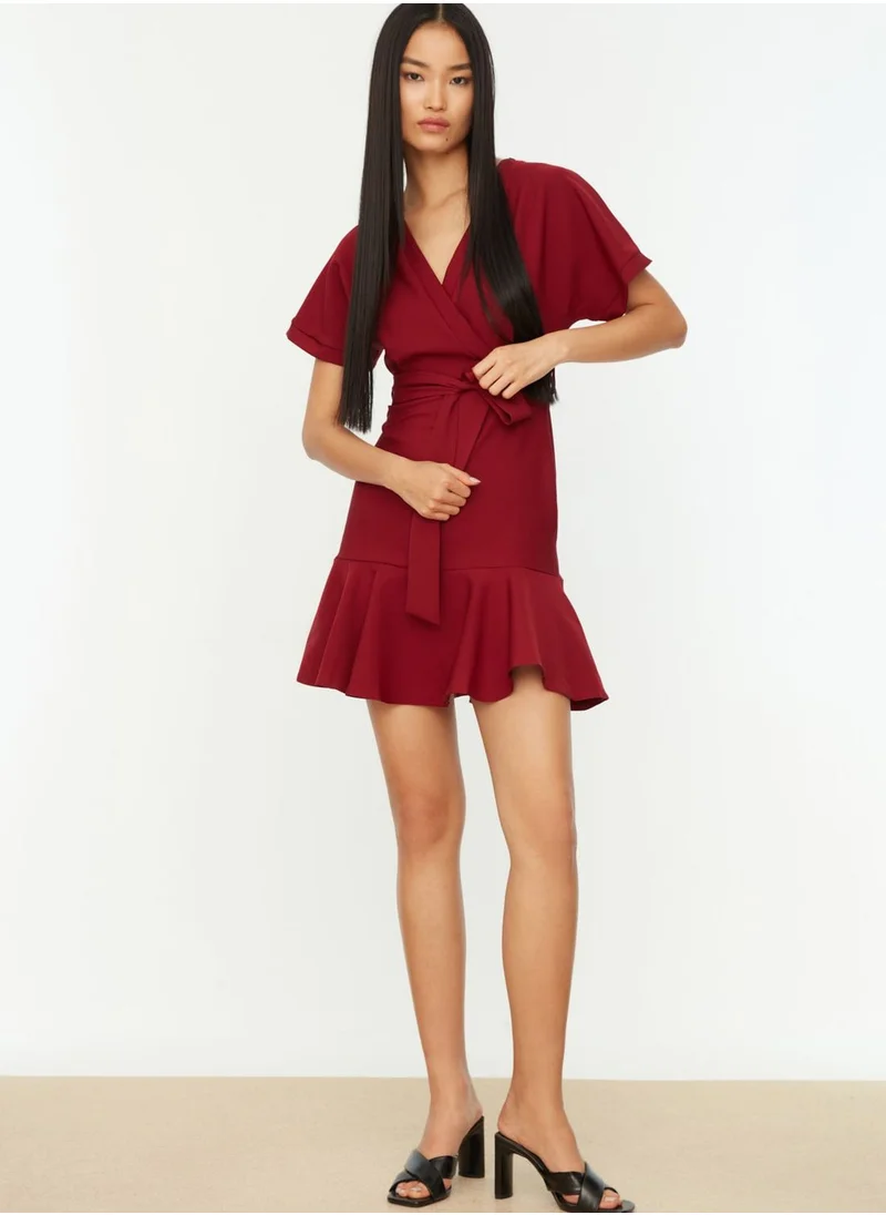 trendyol Pleated Wrap Dress