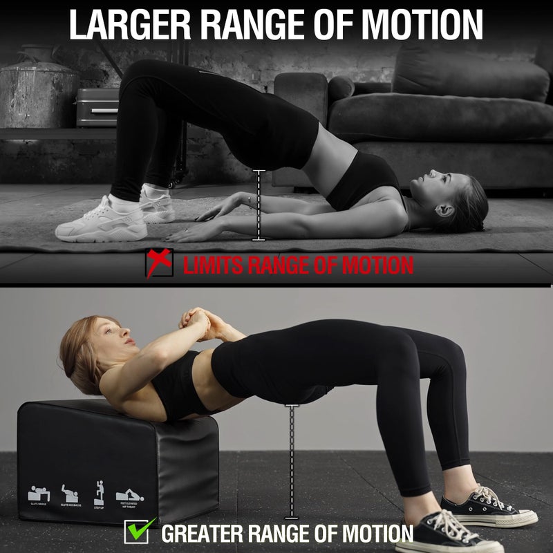 Mikolo Hip Thrust Bench, Hip Thrust Machine at Home for Glute Bridge, Multifunctional Hip Thrust Box with Non-Slip Base, Glute Workout Equipment, Core & Ab Strength Training (Medium) - Image 3