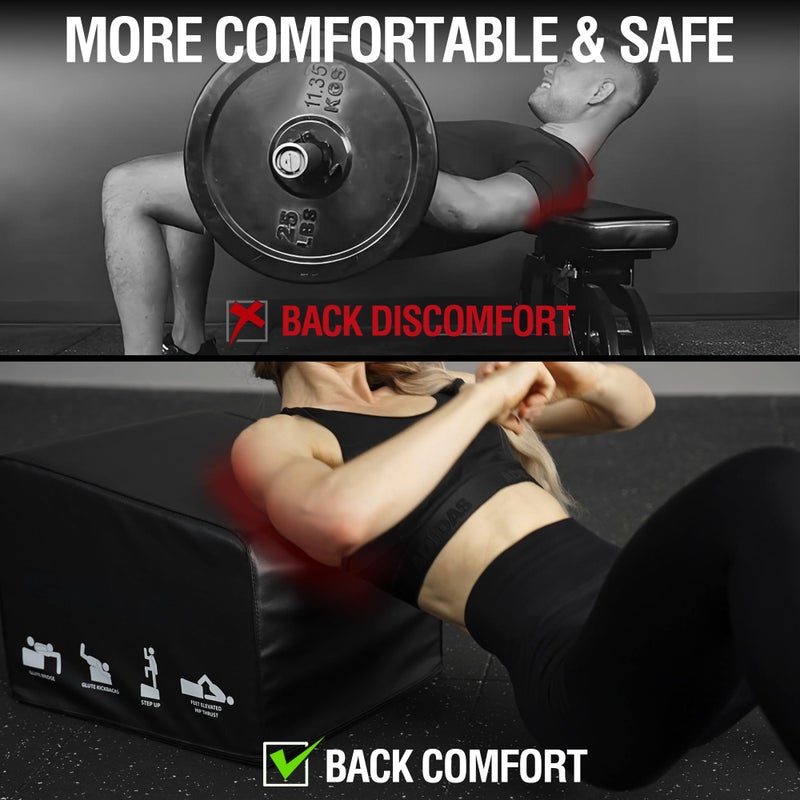 Mikolo Hip Thrust Bench, Hip Thrust Machine at Home for Glute Bridge, Multifunctional Hip Thrust Box with Non-Slip Base, Glute Workout Equipment, Core & Ab Strength Training (Medium) - Image 4