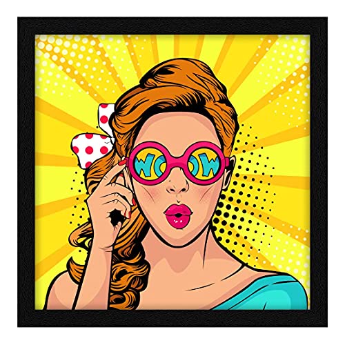 ArtX Paper Beautiful Women Pop Art Wall Art Painting, Multicolor, Abstract, 13X13 in, Set of 1 - Image 1