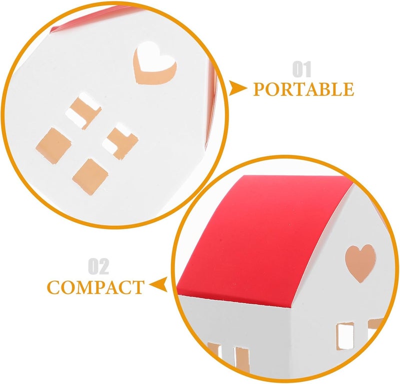Garneck 20pcs Red Lid House-shaped Treat Boxes Christmas Cookie Boxes Paper Candy Party Favor Holders for Holiday Wedding and Birthday Celebration - Image 3