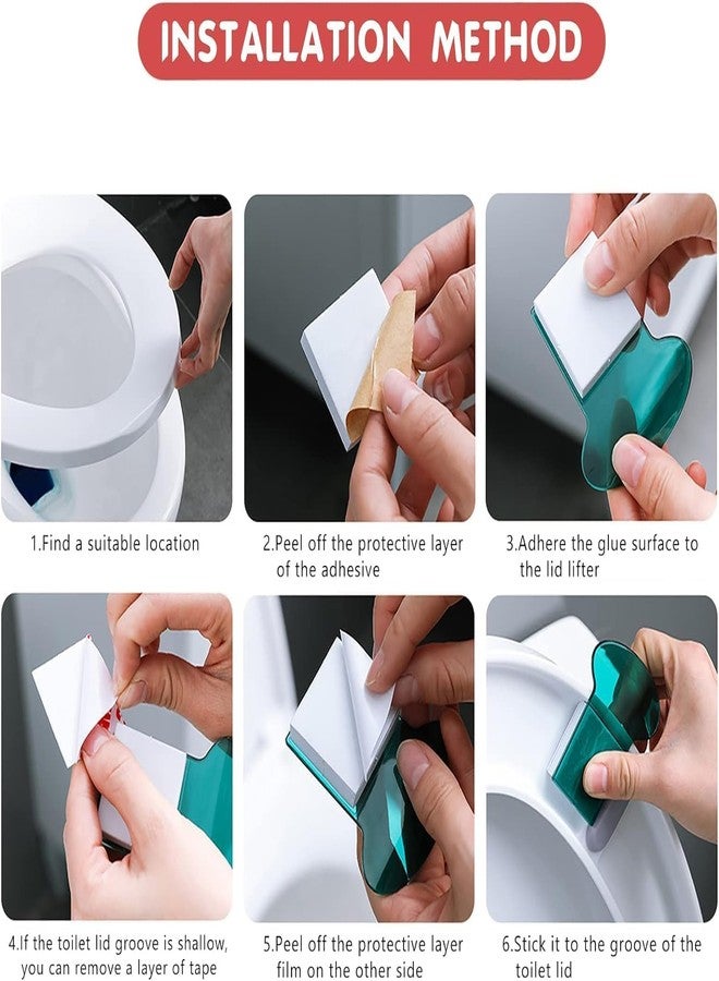 Kryoflare 3Pcs Toilet Seat Handle Lifter Set with Decal, Bathroom Lid Lifting Tools with Stickers Hygienic Seat Holder for or Home,Hotel, Office,Restaurant，Public Toilet，Toilet Lid Decals，Accessories - Image 3