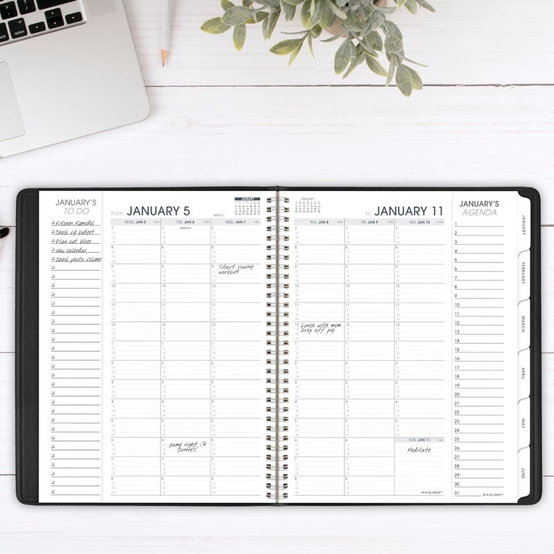 AT-A-GLANCE 2026 Appointment Book Planner, Weekly & Monthly, 8-1/4" x 11", Quarter-Hourly, Triple View, Black (70950V0526) - Image 2