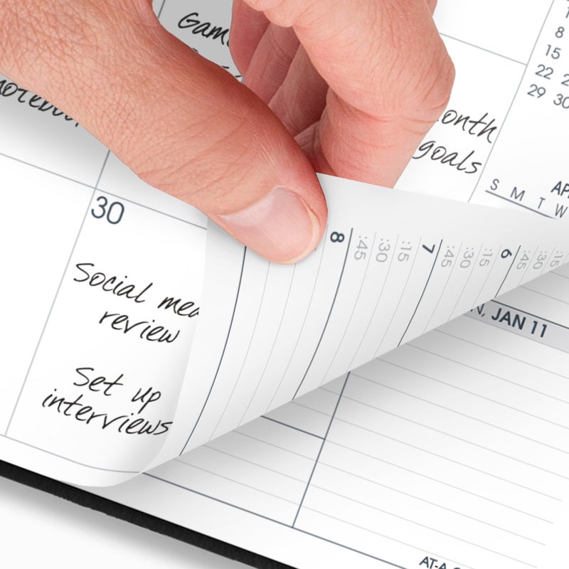 AT-A-GLANCE 2026 Appointment Book Planner, Weekly & Monthly, 8-1/4" x 11", Quarter-Hourly, Triple View, Black (70950V0526) - Image 4
