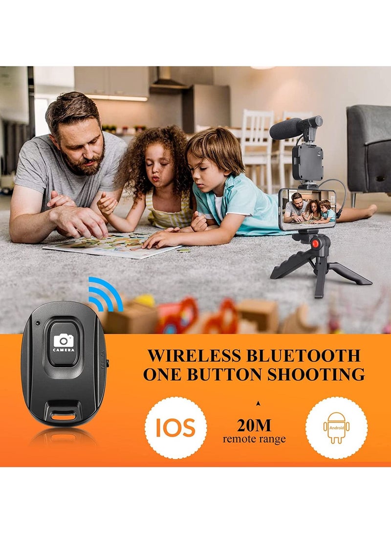 Generic - Vlogging Kit Smartphone Camera Video Vlogging Kit for iPhone/Android with Light + Microphone + Tripod + Phone Holder for Vlogging/YouTube/Tiktok/Facebook/Camera - Image 1