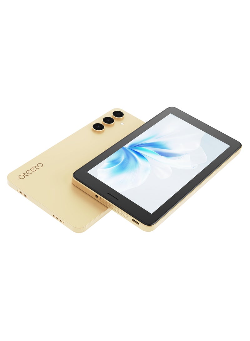 Oteeto TAB 7 7-Inch Display Android Tablet With 8GB RAM + 256GB ROM 3500mAh Battery Keyboard & Mouse - Gold - Image 1