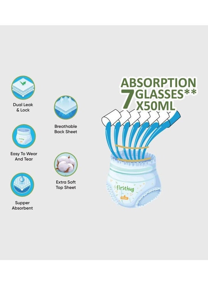 Firsthug Baby Diaper Pants,Small Size, 75 Count, Double Layer Leakage Protection Infused With Aloe Vera, Cottony Soft High Absorb Technology (Pack of 1)  - Image 5