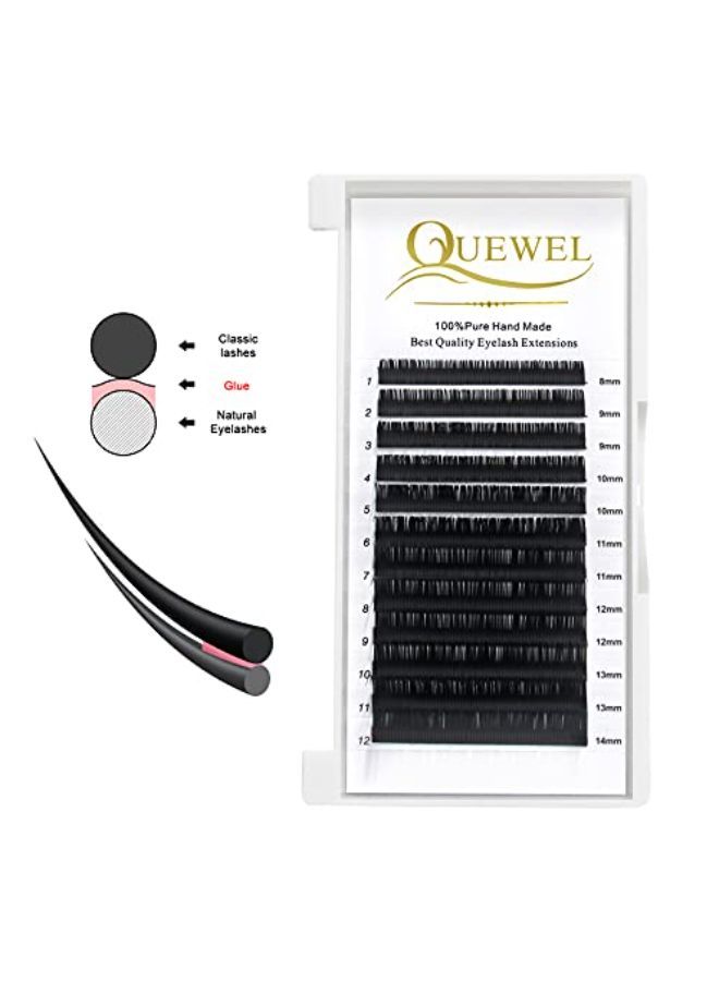 QUEWEL Eyelash Extension Supplies 0.15 C Curl Mix-8-14Mm Classic Individual Lash Extensions|Optinal 0.03/0.05/0.07/0.10/0.15/0.20 C/D Single 8-25Mm Mix 8-14Mm 15-20Mm 20-25Mm|(0.15 C Mix-8-14Mm) - Image 3