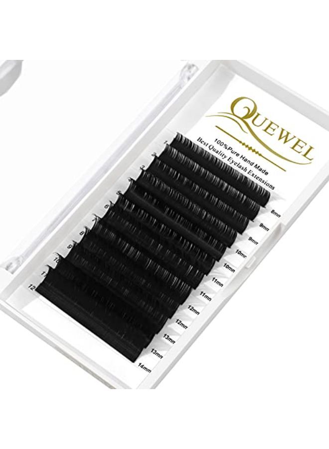 QUEWEL Eyelash Extension Supplies 0.15 C Curl Mix-8-14Mm Classic Individual Lash Extensions|Optinal 0.03/0.05/0.07/0.10/0.15/0.20 C/D Single 8-25Mm Mix 8-14Mm 15-20Mm 20-25Mm|(0.15 C Mix-8-14Mm) - Image 1