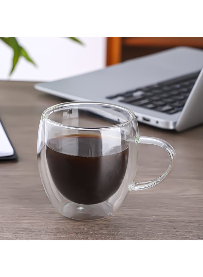 تانجبلب طقم أكواب شاي من الزجاج مزدوجة الطبقة من 2 قطع شفاف 240ملليلتر - Image 4