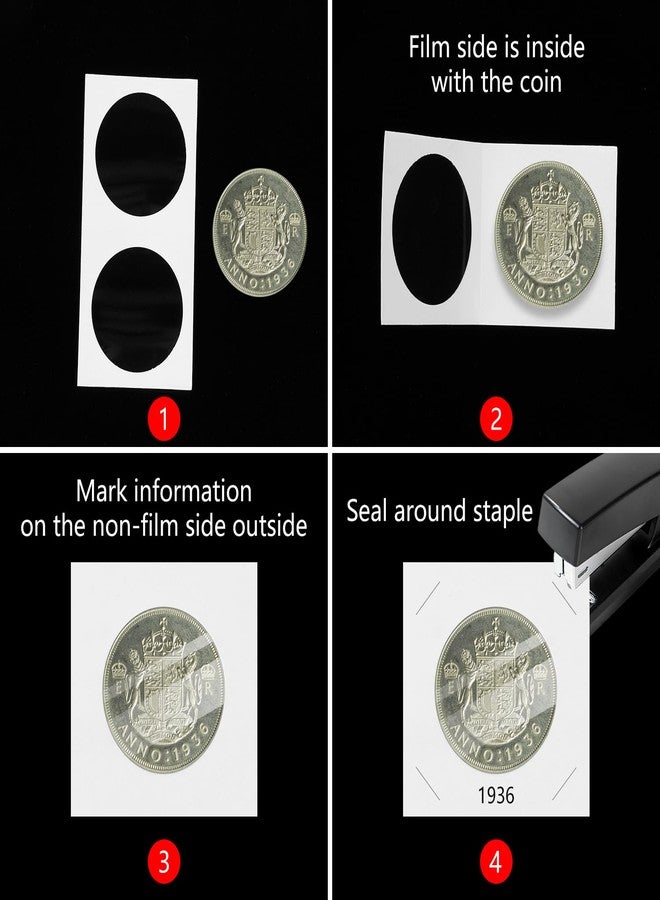 Aunifun Cardboard Coin Holders 100pcs 2" x 2" Paper Coin Flips for Coin Collection, Currency Holders for Coin Collection Supplies in 5 Sizes - Image 5