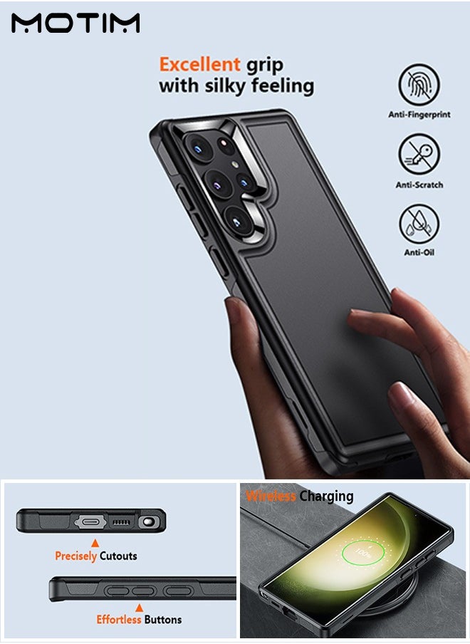 Motim - Phone Case Compatible for Sumsung S23 Ultra 5 in 1 Drop Protection Shockproof Slim Galaxy S23 Ultra Phone Case +2 Screen Protector +2 Camera Lens Protector - Image 1