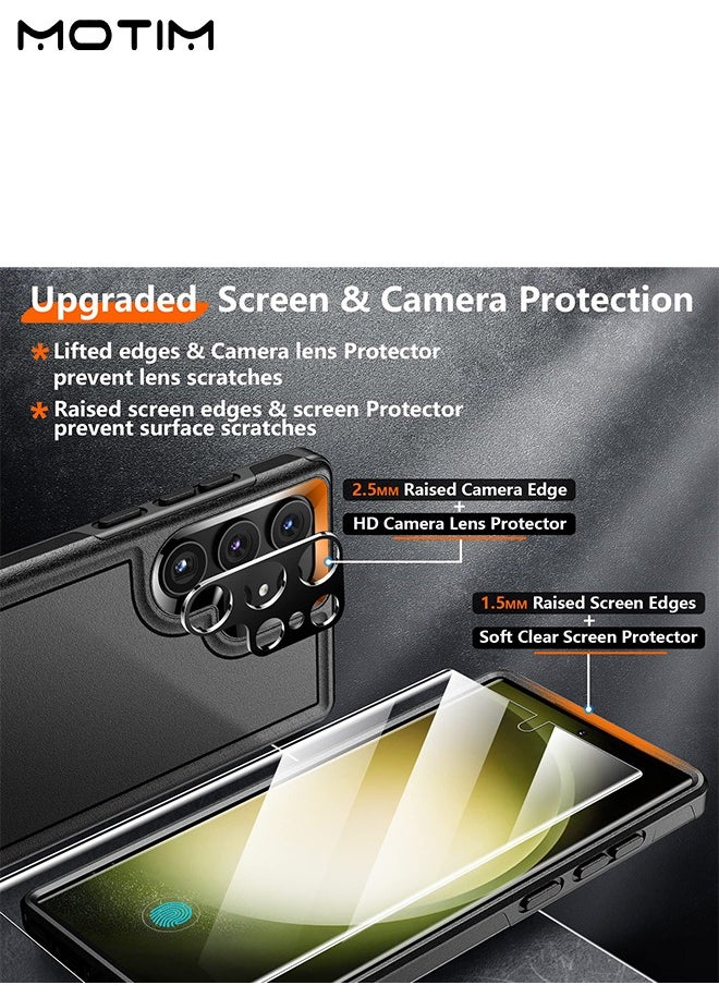 Motim - Phone Case Compatible for Sumsung S23 Ultra 5 in 1 Drop Protection Shockproof Slim Galaxy S23 Ultra Phone Case +2 Screen Protector +2 Camera Lens Protector - Image 1