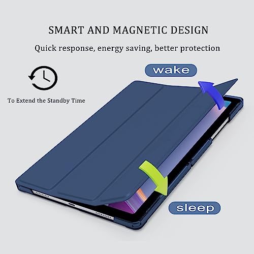 ProElite Cover for Samsung Galaxy Tab A9 Plus 11 inch Case Cover, Smart Flip Case Cover for Samsung Galaxy Tab A9+ 11 inch Translucent Back with Stylus Pen, Dark Blue - Image 4