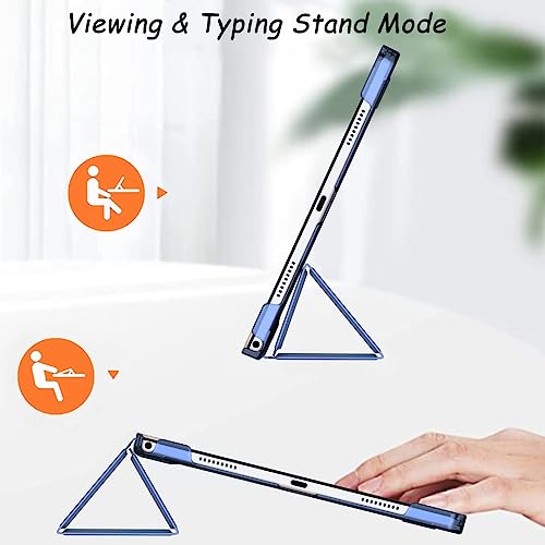 ProElite Cover for Samsung Galaxy Tab A9 Plus 11 inch Case Cover, Smart Flip Case Cover for Samsung Galaxy Tab A9+ 11 inch Translucent Back with Stylus Pen, Dark Blue - Image 5