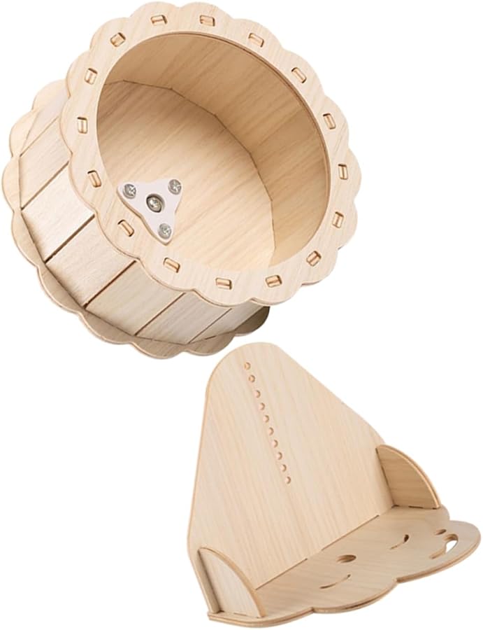 Wooden Sunflower Hammer Wheel Silent Exercise Toy For Small Pets 2Pcs Set - Image 1