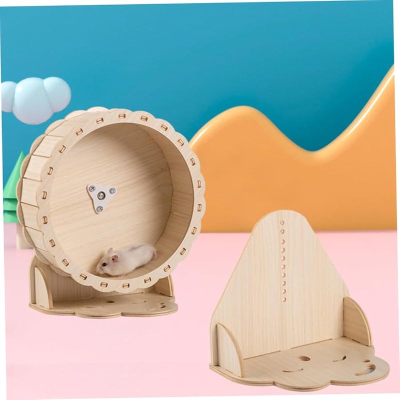 Wooden Sunflower Hammer Wheel Silent Exercise Toy For Small Pets 2Pcs Set - Image 4