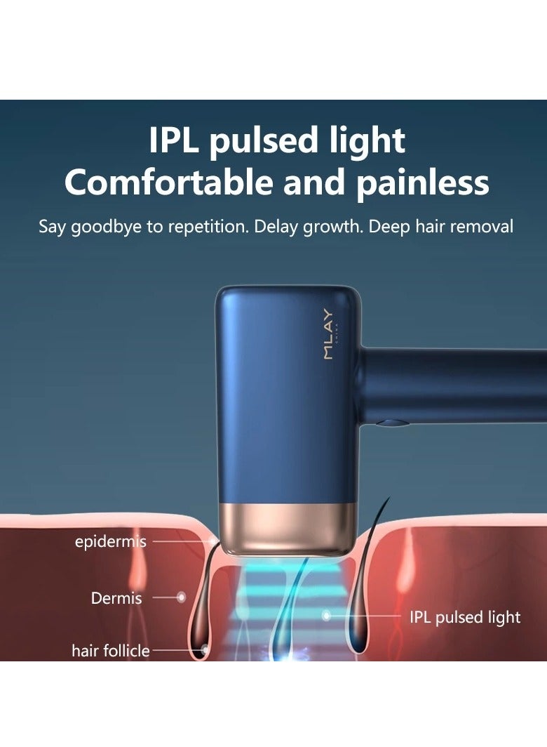 KinseiBeauty Updated T14 Laser Painless Fast Hair Removal 3℃ Cold Compress 5 Levels 500000 Pulses Dark Blue Free Gift Blackhead Remover Device - Image 5