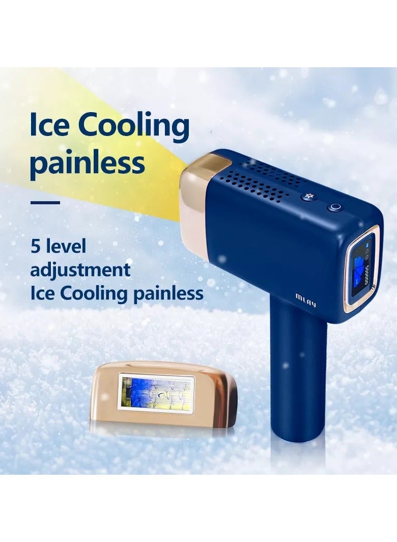 KinseiBeauty Updated T14 Laser Painless Fast Hair Removal 3℃ Cold Compress 5 Levels 500000 Pulses Dark Blue Free Gift Blackhead Remover Device - Image 2