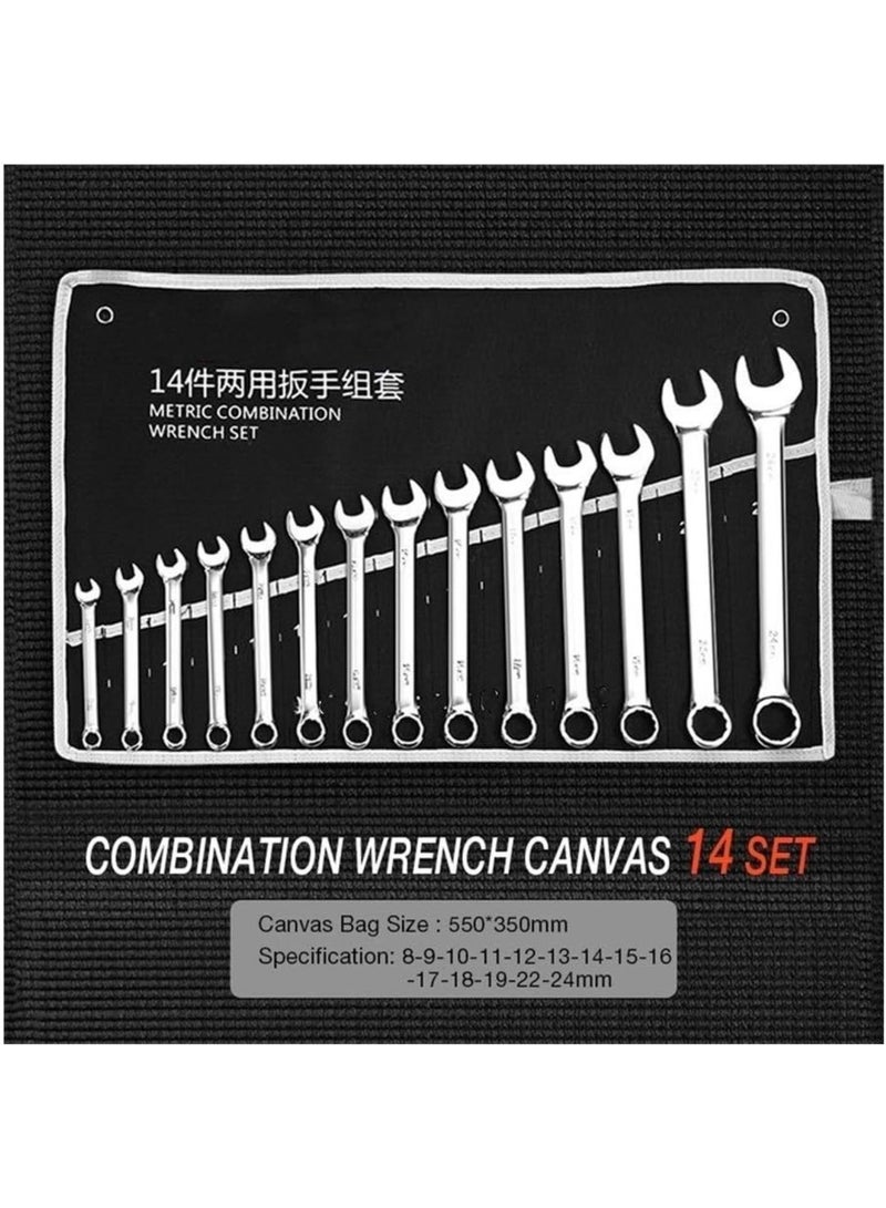 GGOOT Hardware Tool Car Repair Set Wrenches 12pc 14PC 22PC Key Spanners Woodworking Machinery Wrench Sets Hand Tools Wrenches Keys Set (Color : 14PC 1)  - Image 1