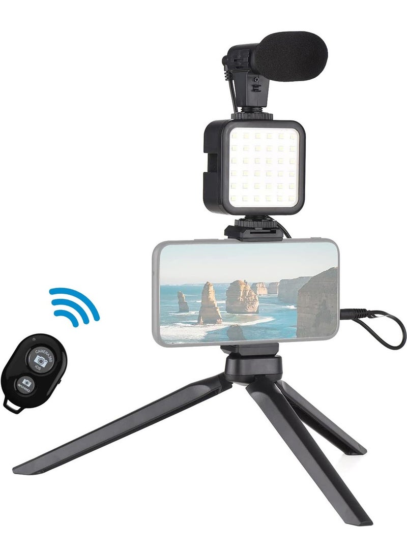 Apera - NR29 Professional Vlog Selfie Stick and Tripod 5in1 LED Light with Microphone and Remote - Image 1