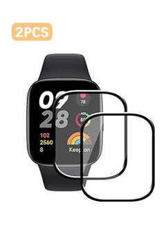 2 Pcs Screen Protector Case for Xiaomi Redmi Watch 3 Active/3 lite, 3D Curved Soft Smart Watch Protective Film HD Tempered Screen Protector Case Ultra Slim Anti-Scratch Full Coverage Proctective Watch