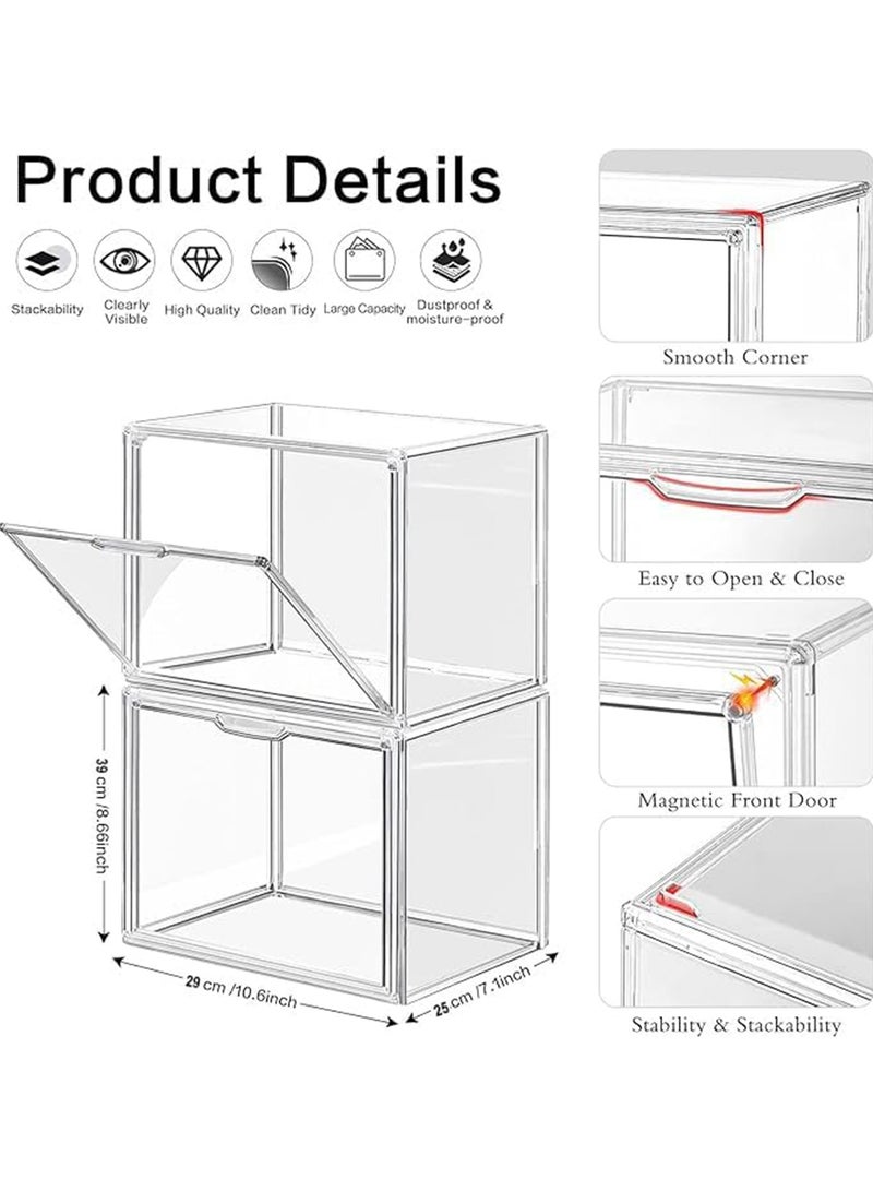 MONOGUE Handbag Storage Organizer for Closet Acrylic Display Box Stackable Storage with Magnetic Door for Figure Hat Toys Books and Bags - Image 2