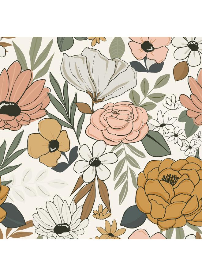 Bluejw Best Selling Living Room Background Removable Wallpaper Colorful Flowers Figure Seamless Self-adhesive Wallpaper RW 321 330 - Image 2