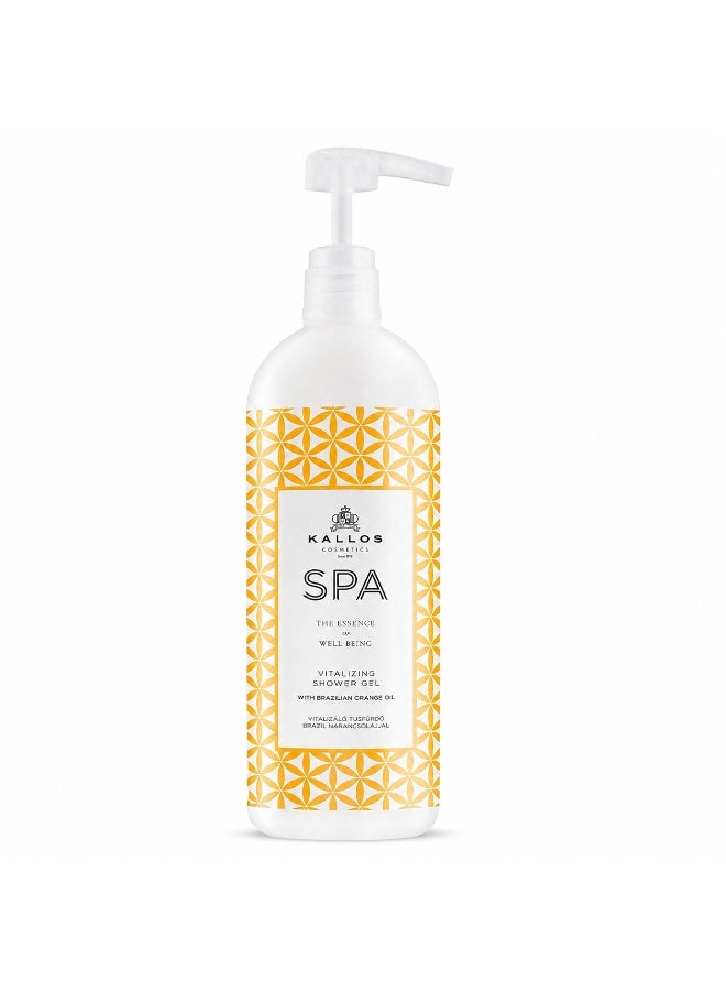 KALLOS SPA Vitalizing Shower Gel with Brazilian Orange Oil 1000ml– Refreshing Body Wash for Daily Care - Image 1