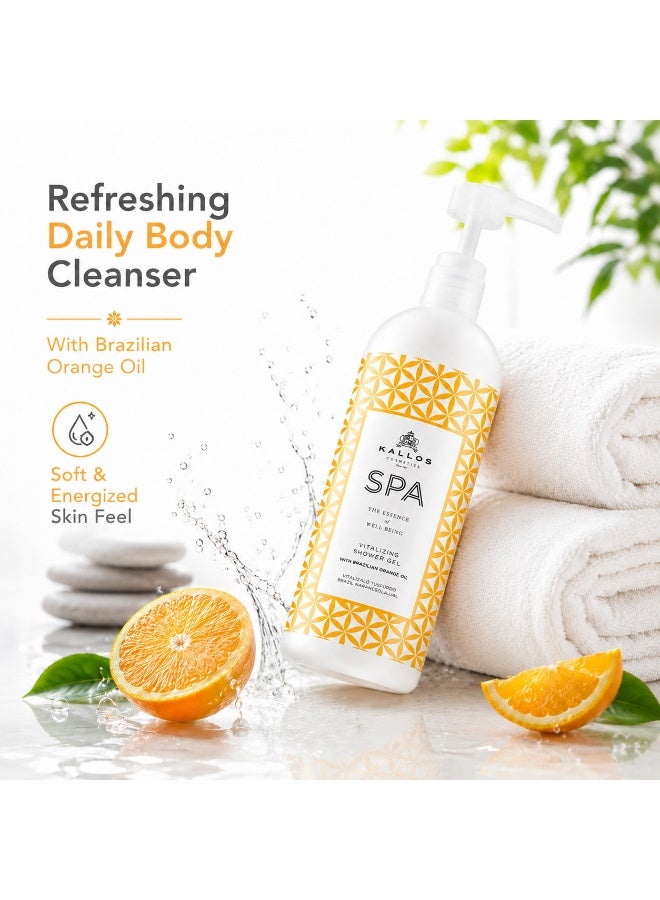 KALLOS SPA Vitalizing Shower Gel with Brazilian Orange Oil 1000ml– Refreshing Body Wash for Daily Care - Image 2