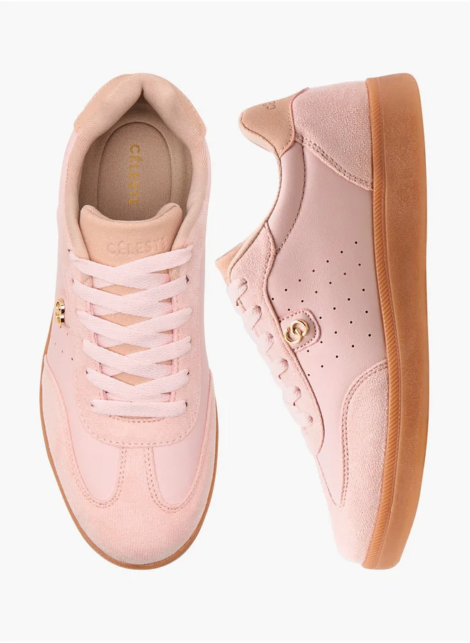 Celeste Women's Logo Detail Sneakers with Lace-Up Closure