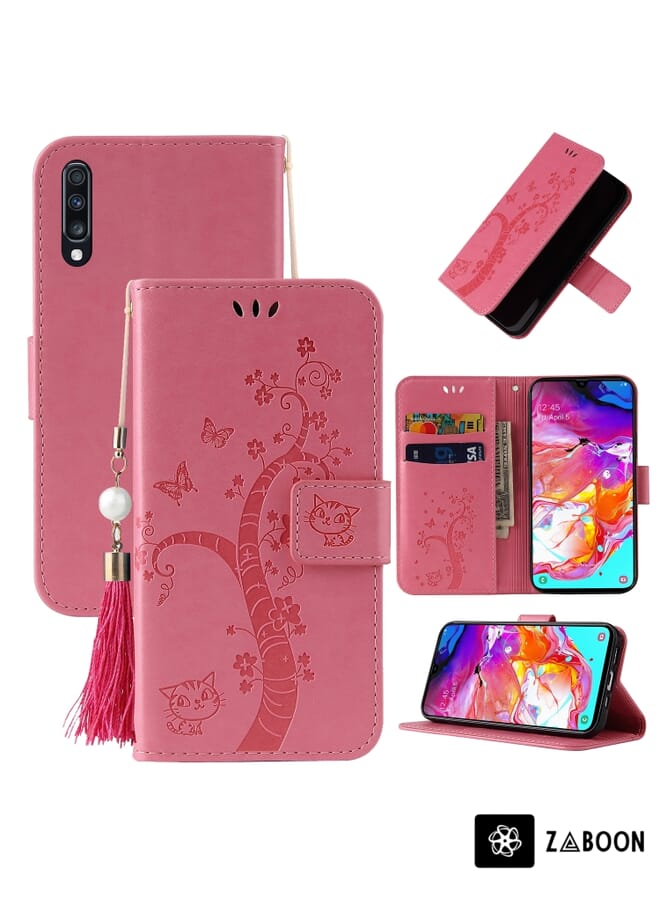 Zaboon Protective Case Cover For Samsung Galaxy A70 / A70s Embossed Lucky Tree Horizontal Flip Leather Case with Holder & Card Slot & Wallet & Lanyard - Image 1
