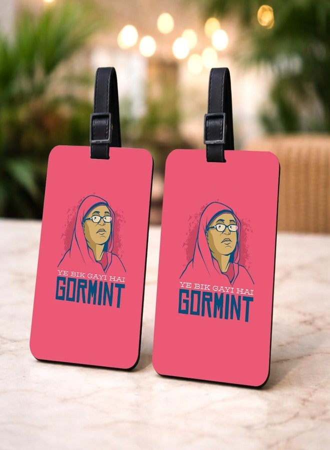 tinywalk Travel Luggage Tags (Set of 2) - Wooden - Retro Ticket Print Design, 2.75 x 3.75 in (7 x 9.5 cm), Adjustable Reusable Strap, Suitcase Name Tag for Travel - Image 1