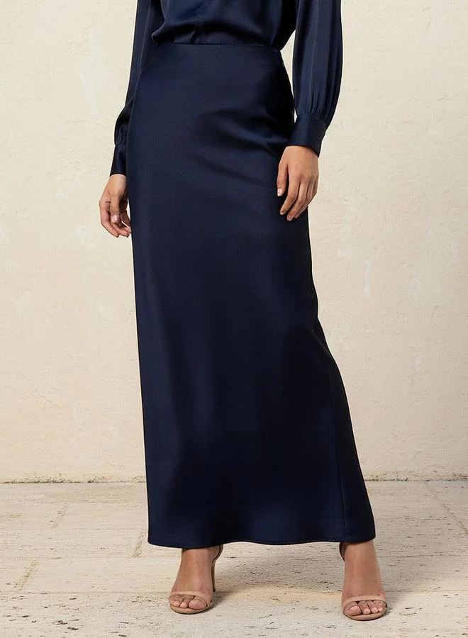 ايكونيك Iconic Maxi Length Column A-line Skirt with Zip Closure