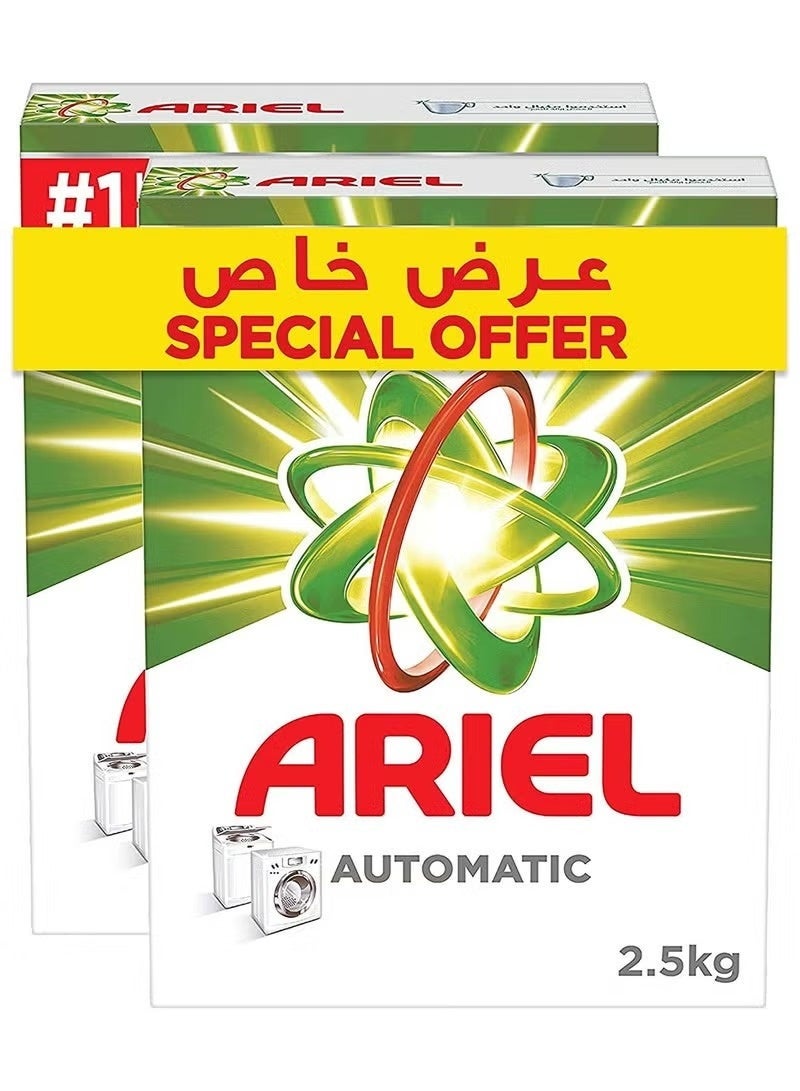Ariel Automatic Laundry Detergent Powder, Original Scent, Stain-Free Clean Laundry, Washing Powder, Dual Pack, 2.5Kg - Image 1