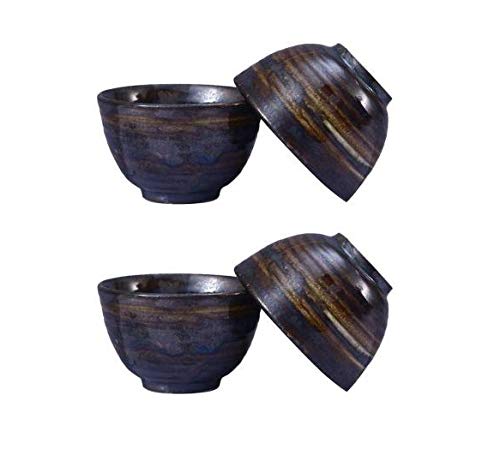 Caffeine Ceramic Handmade Wooden Brown Dessert Bowl (Set of 4) - Image 1