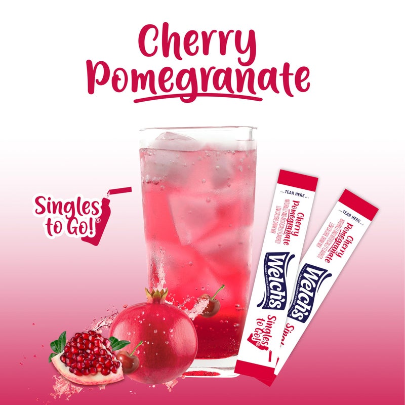 SINGLES TO GO! Welch's Singles To Go Variety Pack, Watertok Powdered Drink Mix, Includes 4 Flavors, Grape, Passion fruit, Strawberry Peach, Cherry Pomegranate, 1 Box (40 Servings) - Image 2