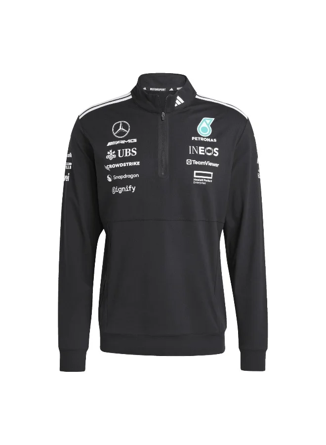Adidas Adidas Mer Tm Qzip M 2 Black Sweatshirt (Long Sleeve) Sweatshirts For Men