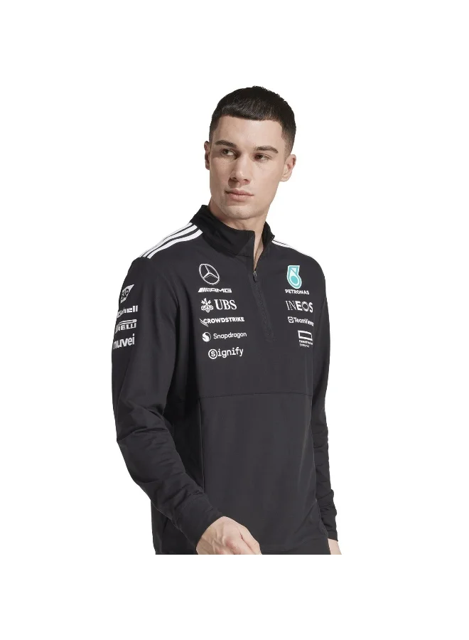 Adidas Adidas Mer Tm Qzip M 2 Black Sweatshirt (Long Sleeve) Sweatshirts For Men