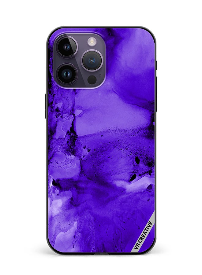 VR CREATIVE Protective Case Cover For Apple iPhone 15 Pro Max Violet Alcohol Ink Wash Texture On White Paper Design Multicolour - Image 1