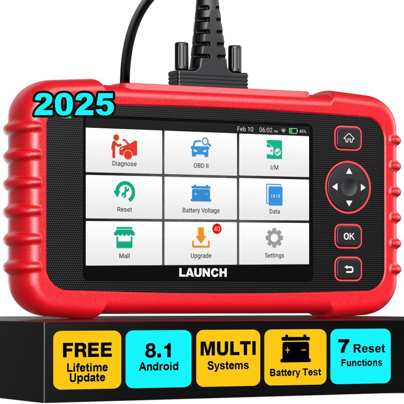 LAUNCH OBD2 Scanner CRP123X Elite 2025 Lifetime Free WiFi Update scan Tool FCA SGW SAS CalibrationThrottleBrakeBMSDPFOil ResetABS bleeding Multi Systems Car Scanner Battery Test Auto VIN