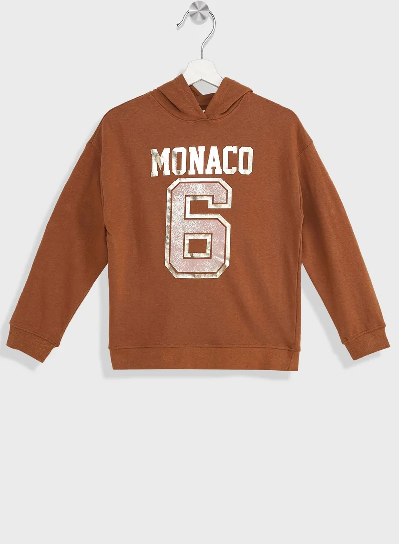 Ripples Girls  Metallic Printed  Hoodie