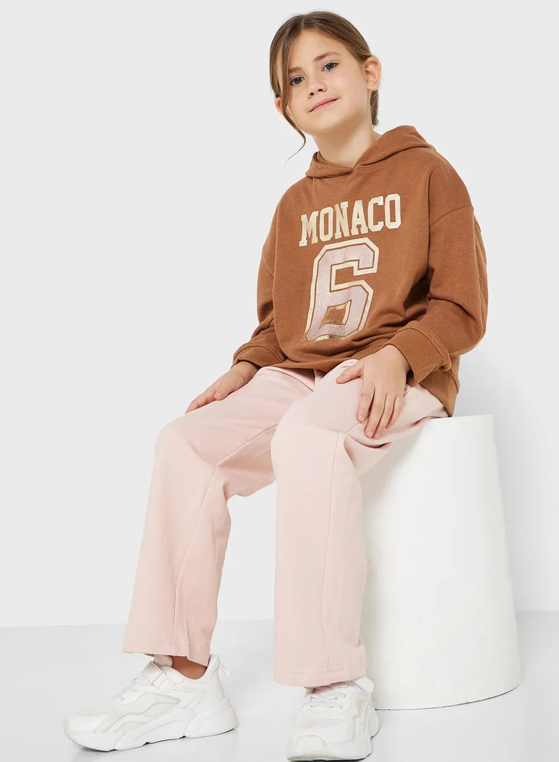 Ripples Girls  Metallic Printed  Hoodie